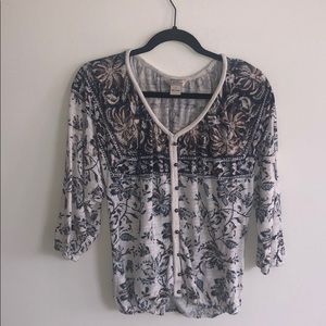 Lucky Brand Floral Pattern Shirt